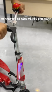 Xe đạp trượt scooter 3 bánh cho bé có bàn đạp và phanh tay tải trọng lớn chống trượt dễ sử dụng