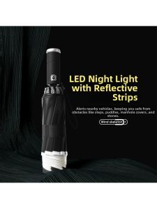 YYBAIO | Automatic Folding Reverse Umbrella with Night Glow and Sun Protection