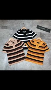 Áo Len Cộc Tay Cổ Đức - Áo Kiểu Nữ Cá Tính Với Họa Tiết Kẻ Màu Độc Đáo - LCXA162