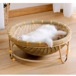 Summer Bamboo Rattan Cat Nest Handy Gadget Cooling All Year Round Neutral Internet Celebrity Summer Cool Nest Summer Kennel Mat Hammock