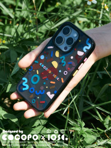COCOPOT Original Dopaamine สีบล็อกลายตัวอักษร ป้องกันการตกหล่น 2 ชั้น ฝาป้องกันโทรศัพท์มือถือแบบด้าน Apple 16Pro Max iPhone 13 14 15