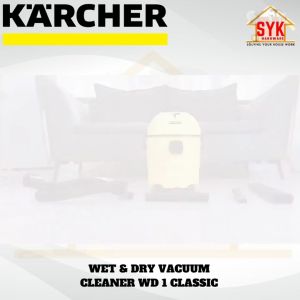 SYK Karcher WD1 Classic Wet and Dry Vacuum Cleaner Multipurpose Vacuum Home Appliances  Kereta Rumah Vacum