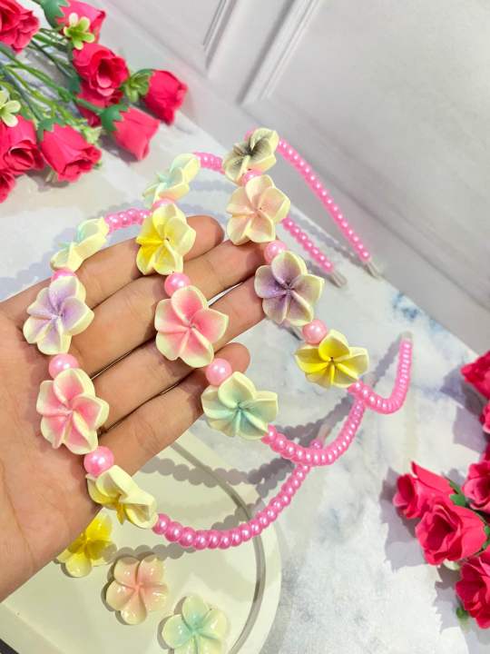Bando Mutiara Ping Bunga Kamboja / Bandana Bunga Kamboja / Aksesoris Rambut  Bunga Mawar Kamboja | Lazada Indonesia