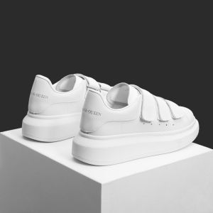 Leather Magic Tape Duke McQueen Womens Casual Shoes Breathable Thick Bottom Slip-On Fashion Sneakers Comfortable Rubber Sole