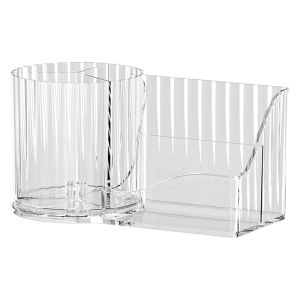 EVERTE | Transparent Divided Slanted Wall Mount Organizer