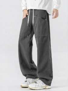 Wood soon | Vintage Workwear Loose Straight Cotton Trousers