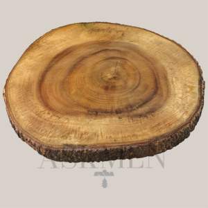 LARGE WOOD SLAB (11-12 inches) LOG SLICE WITH BARK | CAKE STAND CHOPPING BOARD CHARCUTERIE BOARD | ACACIA WOOD