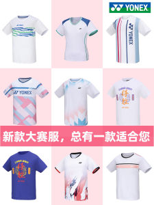 Yonex Badminton Uniform Quick Dry Short Sleeve Mens Womens Tournament Sports Wear Fitness Fan Goods Court Same Style