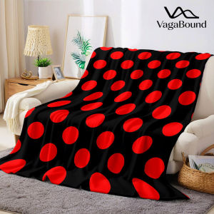 Red Polka Dot Flannel Blanket Warm Soft Halloween Christmas Decorative Couch Warm Cozy All-Season Gift