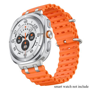 Silicone Sport Ocean Band for Samsung Galaxy Watch Ultra 2025/47mm Strap Replacement Bracelet with Metal Connector
