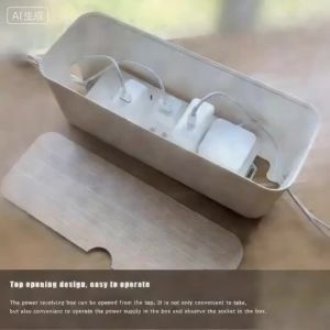 Power Strip Organizer Cable Management Box - Concealed Wire Storage for TVs Computers Desks - Desktop Cable Organizer Box