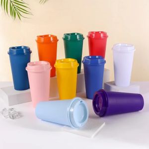 1pcs 475ml  Reusable Plastic Straw Cup 16OZ  Large Capacity Leakproof Travel Tumbler for Coffee Smoothie Home Birthday Party