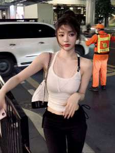 Áo Ba Lỗ Hở Vai Mùa Hè Cho Nữ Thiết Kế Chữ I Dây Đeo Bằng Da Áo Phông Áo Vest Thời Trang Công Sở Màu Trơn 100% Chất Liệu Khác