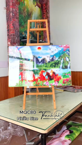 Tranh bát mã tranh mã đáo thành công tranh ngựa tráng gương Tranh treo tường ngựa bát mã lộc mã càn khôn tráng gương MQC80
