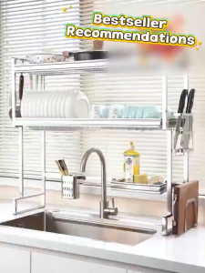 BOBO Kitchen Stainless Steel 304 Sink Drainer Dish Drying Rack Multi-functional Sink Organizer Rack