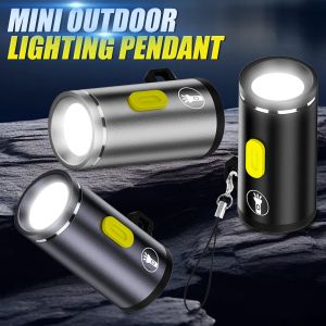 2 chiếc đèn pin cầm tay loại mini C có dây đeo đèn đèn báo khẩn cấp cầm tay ngoài trời mạnh mẽ đa năng đèn LED không thấm nước Cắm Trại Cắm và chạy