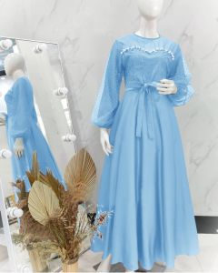 HJ Maxi amberly/gamis tile DOT aplikasi mutiara tembak/Maxi ada 3 size ukuran ( MLXLxxl )