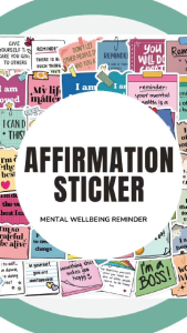 [KW] 50 pcs Affirmation Stickers – Uplifting Motivational Self Love Stickers for Laptops Journals | Scrapbook Sticker
