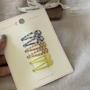 Spring 2025 New Style Floral Waterdrop Hair Clips for Girls Simple Basic Pom Hair Accessories Childrens Fashion Accessories