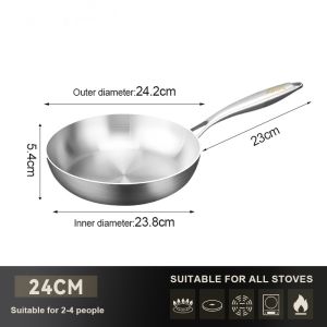 316 stainless steel frying pan stainless steel non-stick pan uncoated wok suitable for induction cooktops and gas stoves