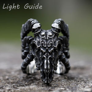 2022 NEW Mens 316L stainless steel rings Retro Sheep Skull Head Vintage gothic punk high-quality Jewelry Gifts free shipping