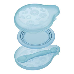 Silicone Foldable Bowl Baby Eating Tableware Suit Baby Solid Food Bowl Go out Portable Drop Proof Bowl with Spoon
