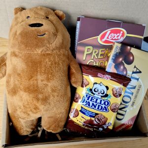 ✨ Grizzly Bear Cute Surprise Giftset Boyfriend Girlfriend Curated Chocolate Gift Set Premium Lexi Almond with Plushie Personalized Dedication Card Happy Anniversary Monthsary Valentine Christmas Birthday Party Bag Giveaways