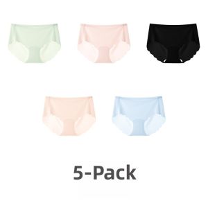 PIER N°5 | Herbal Origin Color Ice Silk Seamless Womens Underwear Summer Thin Cool Feeling Mulberry Silk Antibacterial Mid Waist Triangle Panties