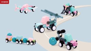 Magnetic stick bar block for kids DIY assemble truck car toy set. Early leaning engineering car gift set.HEYBABE.