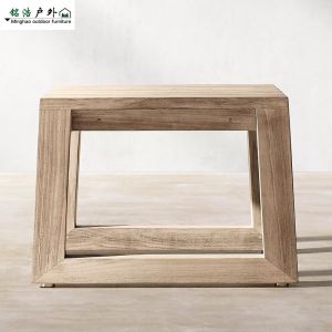 Outdoor Teak Wood Sofa Set Courtyard Villa Garden Waterproof Sunshade Casual Real Wood Furniture Movable North European Style