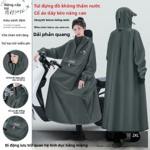 Áo Mưa Xe Điện Dài Mới Cho Nữ Áo Mưa Xe Đạp Chống Mưa Toàn Thân Một Người Áo Mưa Xe Đạp Ngoài Trời Tách Rời Người Và Xe