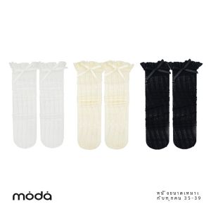 ถุงเท้าข้อสั้นลายลูกไม้สีขาวสำหรับผู้หญิงในช่วงฤดูร้อน ถุงเท้าตาข่ายโปร่งแบบมีโบว์ผีเสื้อ ถุงเท้าจีบครึ่งแข้งสไตล์โลลิต้า JK ถุงเท้า Mary Janes