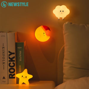 Silicone Star Moon Night Light Rechargable Sleeping Wall Nightlights 3 Level Brightness Beside Lamp For Baby Bedroom Decor