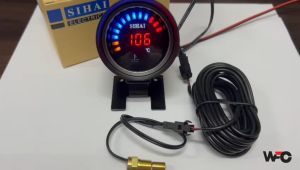 Car Water Temperature Meter Gauge 12v-24v Flash Screen Warning 10mm-16mm Sensor
