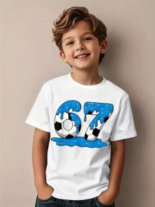 Bandai | 6.7 Letter Childrens Printed Boys/Girls T-Shirt Summer Short Sleeve Casual KIDS Top