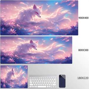 Bandai | Mouse Pad Fox Table Mat Kawaii Mousepad Computer Pad Xxl Table Mat 50x100cm Big Desktop Mat Large Gamer Mouse Pads Keyboard Mats