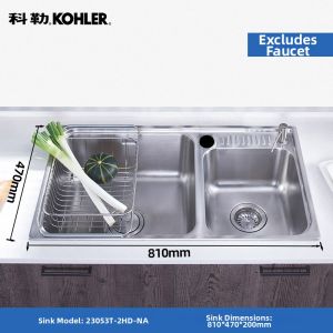 Kohler | Durable Stainless Steel Double Basin Kitchen Sink