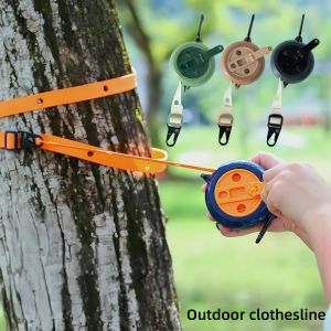 4.1M Outdoor Camping Windproof Anti-Skid Clothes Drying Rope With 41 Hanging Holes Multi-Functional Integrated Hotel Clothesline