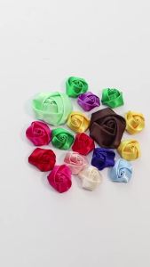 20Pcs 20 40mm Rose Handmade Satin Ribbon Hair And Clothing Accessories for DIY Brooch Hairwear Party Decoration Supplies