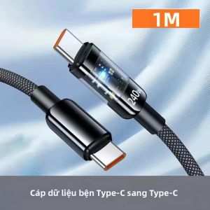 Cáp Sạc Nhanh Siêu Tốc 240W Nylon USB A Sang Type C Dành Cho Samsung S26 Huawei iPhone 17 16 - Dây Sạc Bền Bỉ Với Dòng Điện Tối Đa 6A