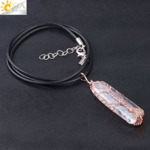 Fashionable Natural White Crystal Stone Necklace by CSJA Jewelry Unique Non-regular Accessory Perfect for Any Occasion