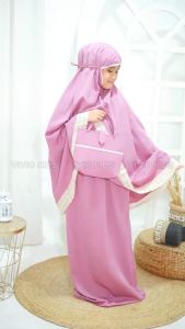 Mukena Anak Tanggung 2in1 Resleting Katun Polos