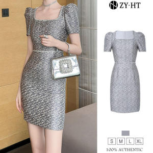 ZYHT EraVogue Womens Dresses Blue Dresses A-Rim Dresses Square Neck Dresses Work Dresses Hiso Dresses Vintage Dresses Work Dresses Party Dresses Evening Dresses 30945