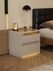 Modern Italian Nightstand With Light Storage Luxury With Password Lock