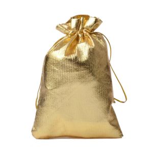 50pcs/lot 17x23cm Drawable Gold Silver Color Gift Bags Xmas Halloween Wedding Birthday Party Candy Gift Box Jewelry Packing Bags