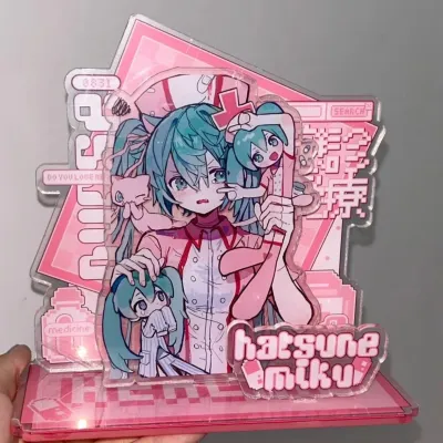 Bandai | 2pcs Kawaii Miku Anime Peripherals Acrylic Standing Sign Ornament Originality Personality Acrylic Bracket Fans Collect Gifts