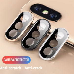 Chất Lượng Cao ống kính máy ảnh bọc hoàn toàn Bảo Vệ Vòng kim loại + Kính cường lực Trường Hợp Đối Với iPhone 11 Pro XS Max XR XS 13 Mini 12 13 14 15 Pro Max 1514 Cộng Với Trở Lại Vỏ bảo vệ ống kính