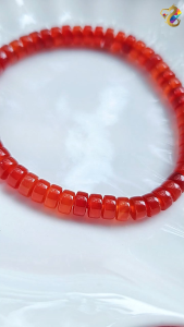 Collection Grade Icy Red Agate Abacus Rondelle Bracelet
