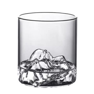 200/300/350ML 3D Mountain Whiskey GlassTransparent Multipurpose Beer Tea Coffee Cup for Home3D Landscape Cup for Bar Party
