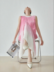 XIAODADEHUA | Pink Gradient Tie-dye Sleeveless Maxi Dress